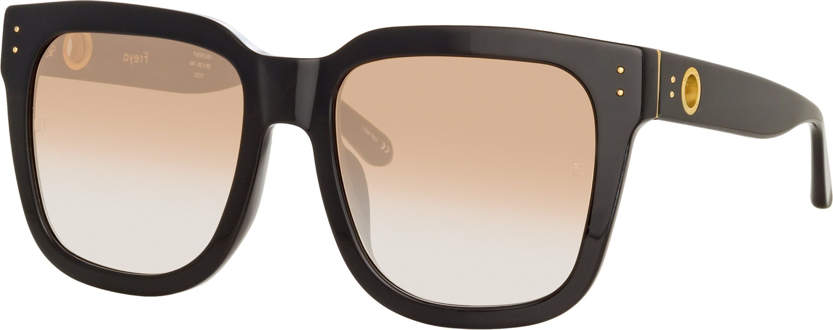 Color_LFL1175C7SUN - Freya D-Frame Sunglasses in Black and Camel
