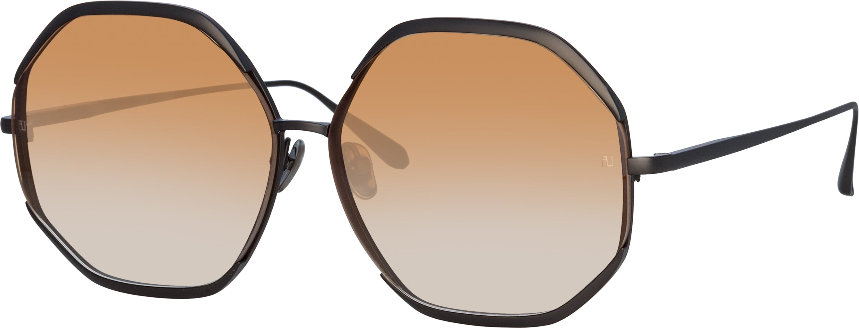 Color_LFL1208C6SUN - Camila Hexagon Sunglasses in Nickel and Camel