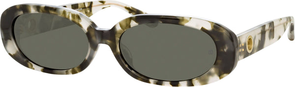 Color_LFL1252C6SUN - Cara Oval Sunglasses in Black and Grey Tortoiseshell