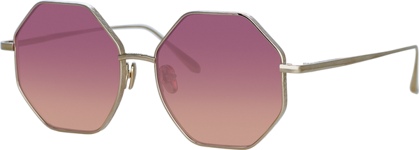 Color_LFL1253C7SUN - Lianas Hexagon Sunglasses in Light Gold and Wine