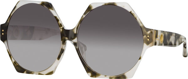 Color_LFL1260C6SUN - Bora Hexagon Sunglasses in Black and Grey Tortoiseshell