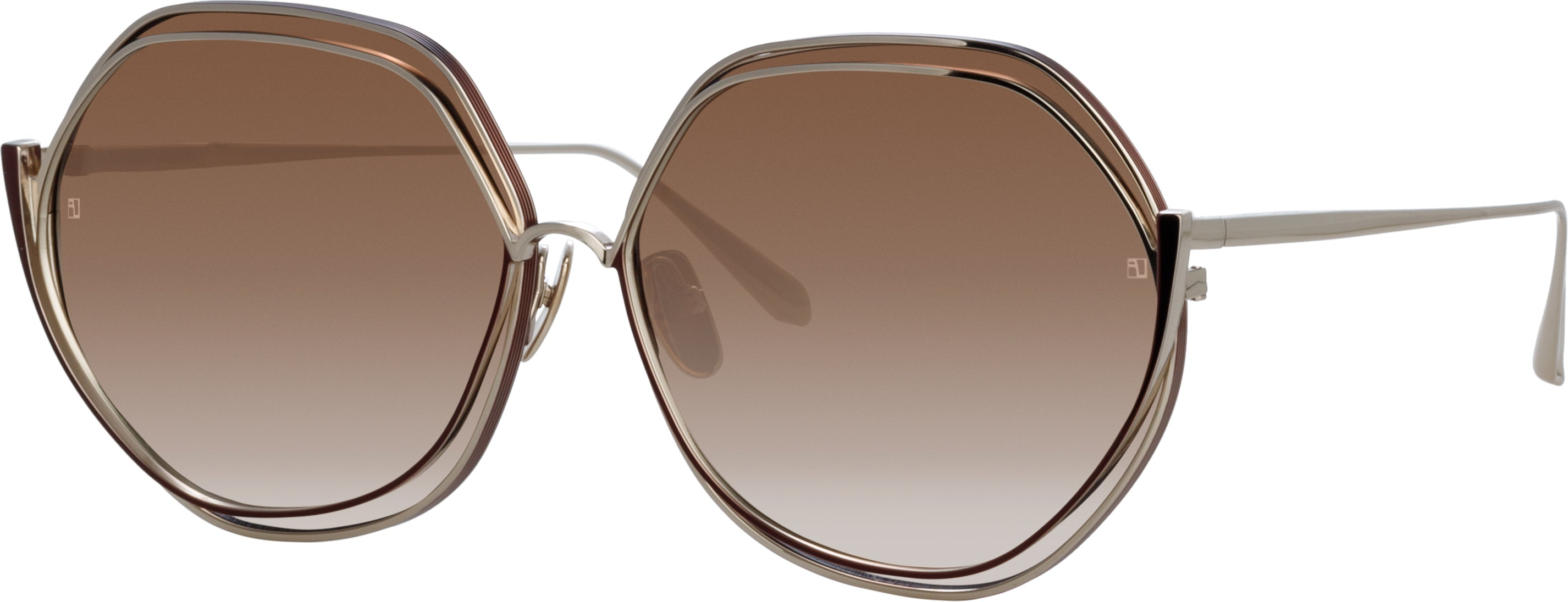 Color_LFL1355C2SUN - Aspen Hexagon Sunglasses in Metallic Brown