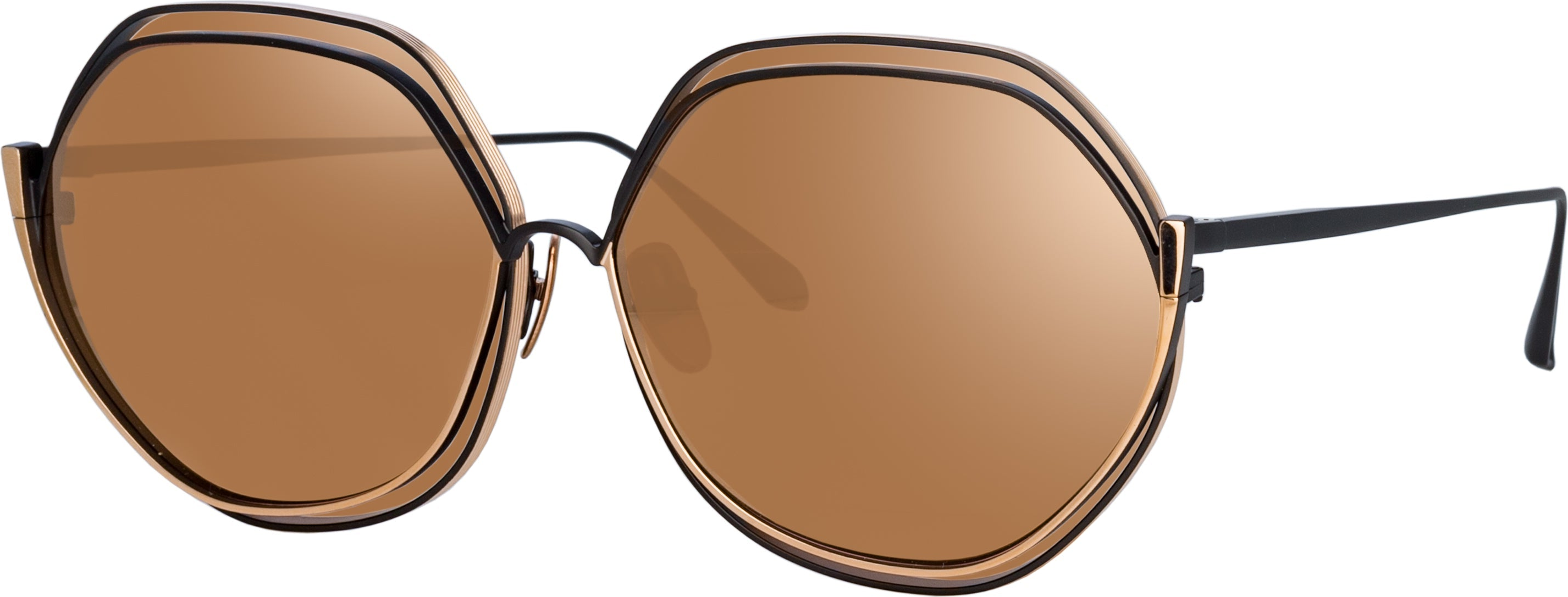 Color_LFL1355C4SUN - Aspen Hexagon Sunglasses in Nickel and Rose Gold