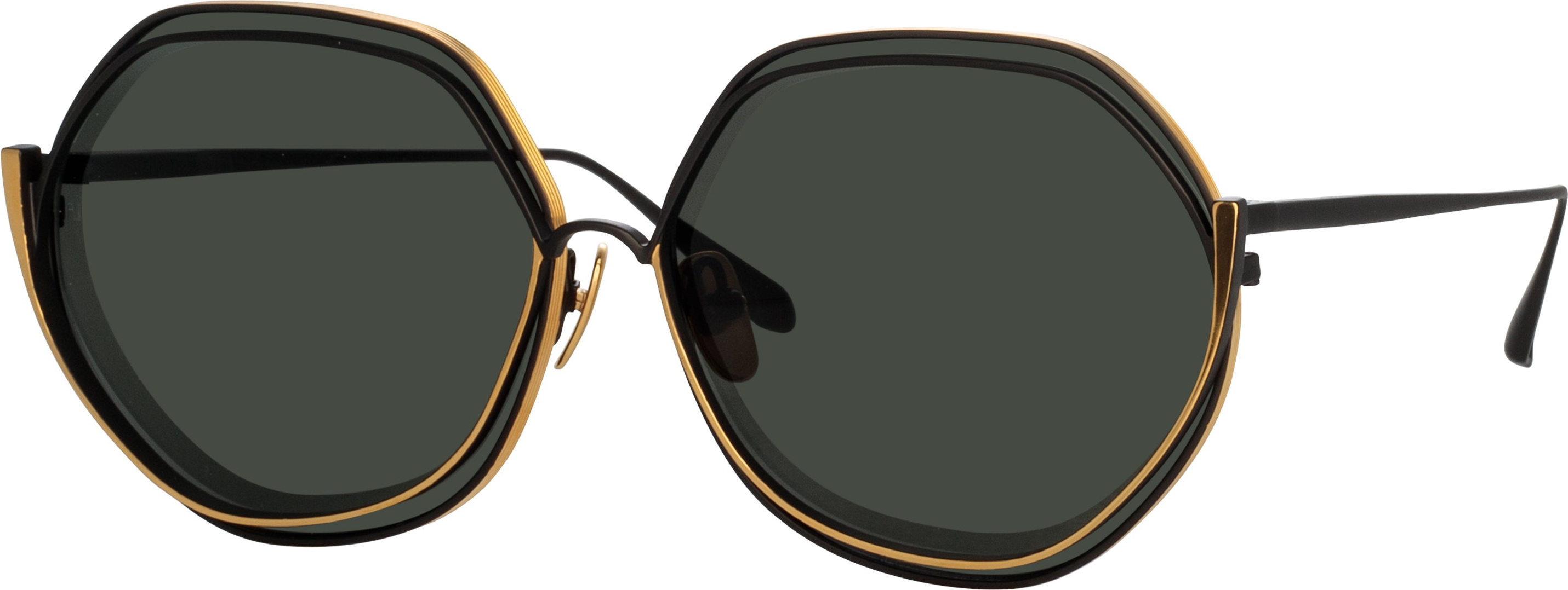 Color_LFL1355C7SUN - Aspen Hexagon Sunglasses in Matt Nickel