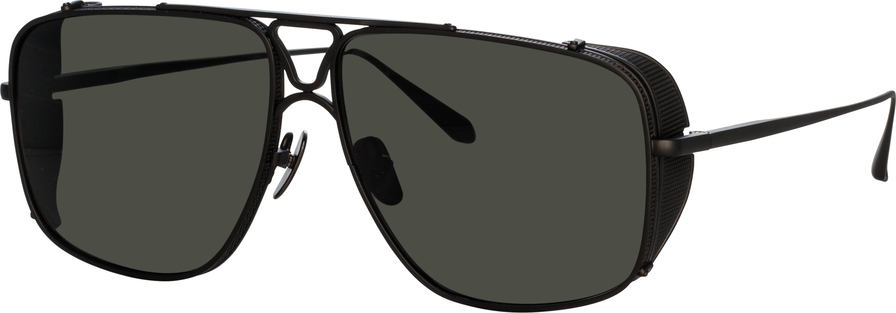 Color_LFL1393C3SUN - Enzo Aviator Sunglasses in Matt Nickel and Grey