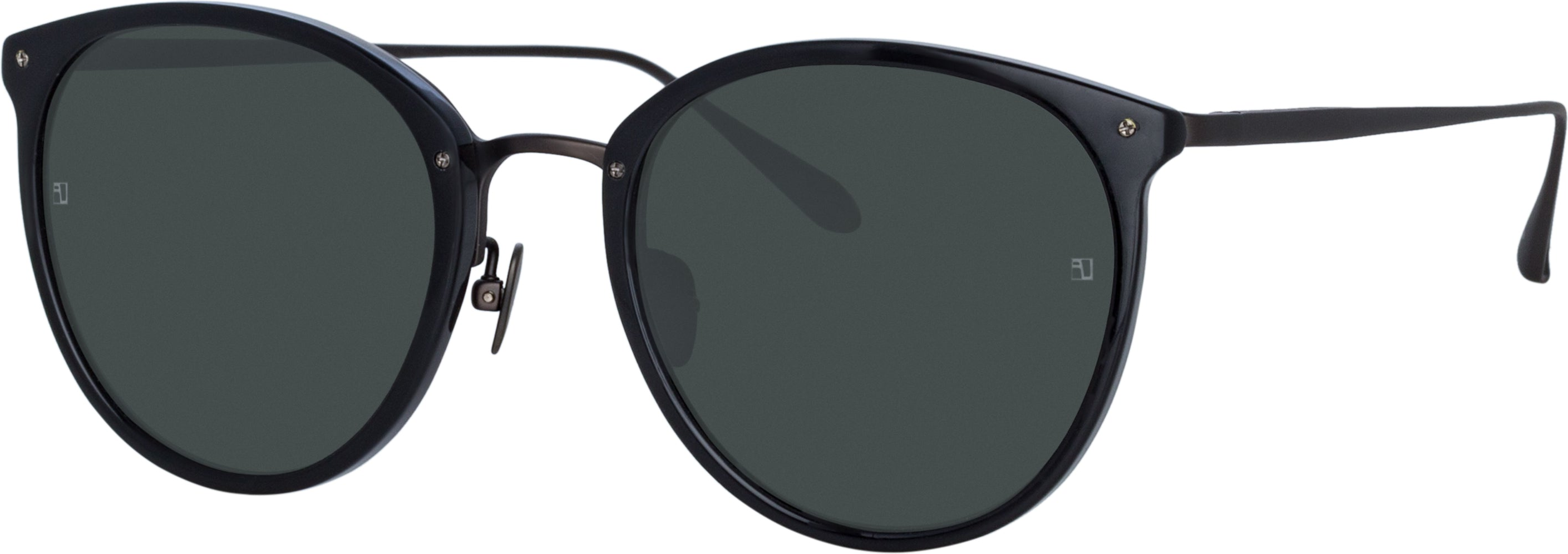 Color_LFL251C79SUN - Calthorpe Oval Sunglasses in Black and Matt Nickel