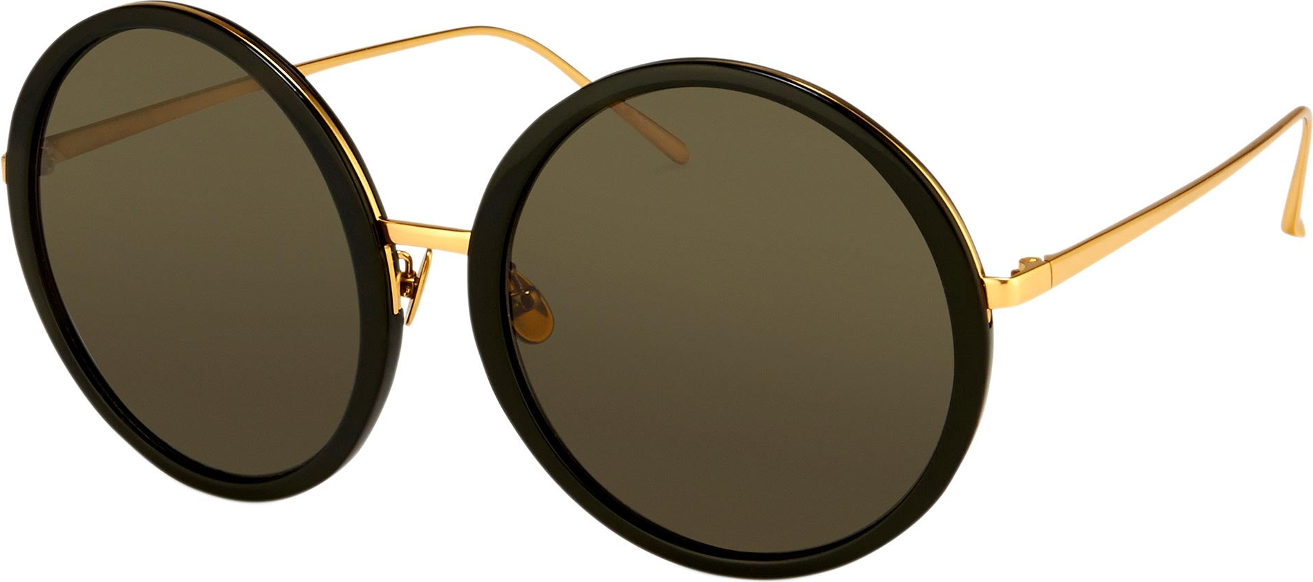 Kew Round Sunglasses in Black Frame (C1)